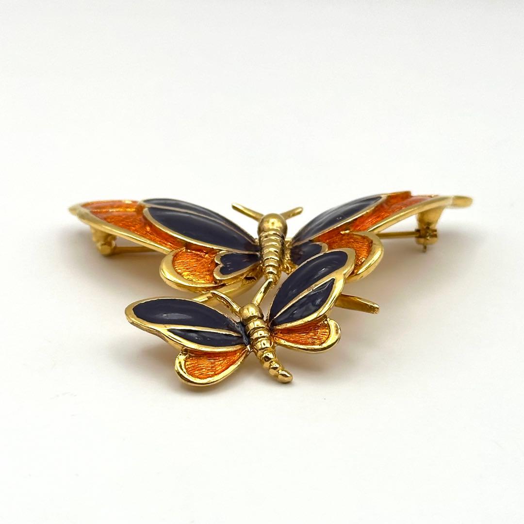 【希少・美品】Carven カルヴェン ブローチ バタフライモチーフ ゴールド