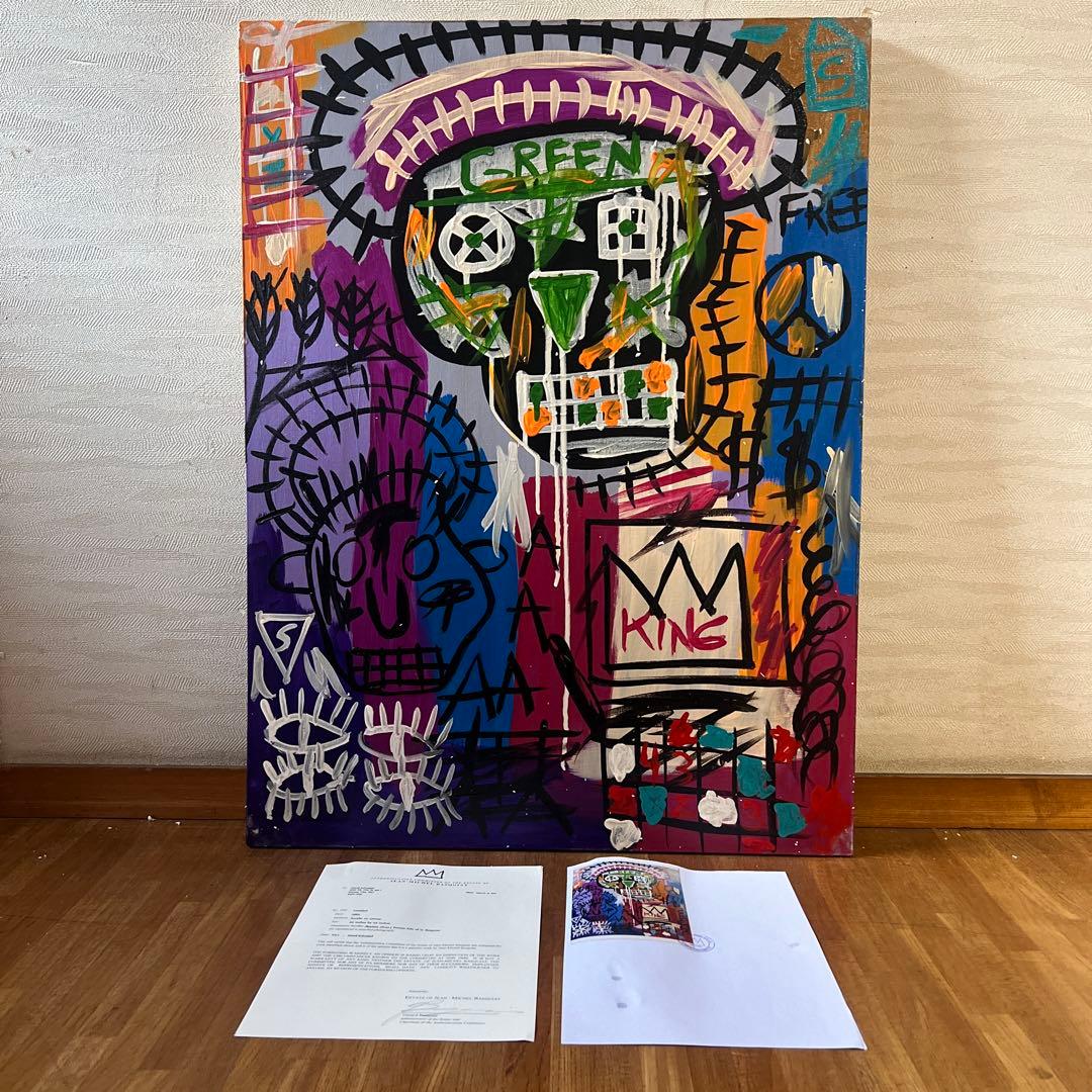 貴重　ジャン=ミシェル・バスキア 大型肉筆油彩画