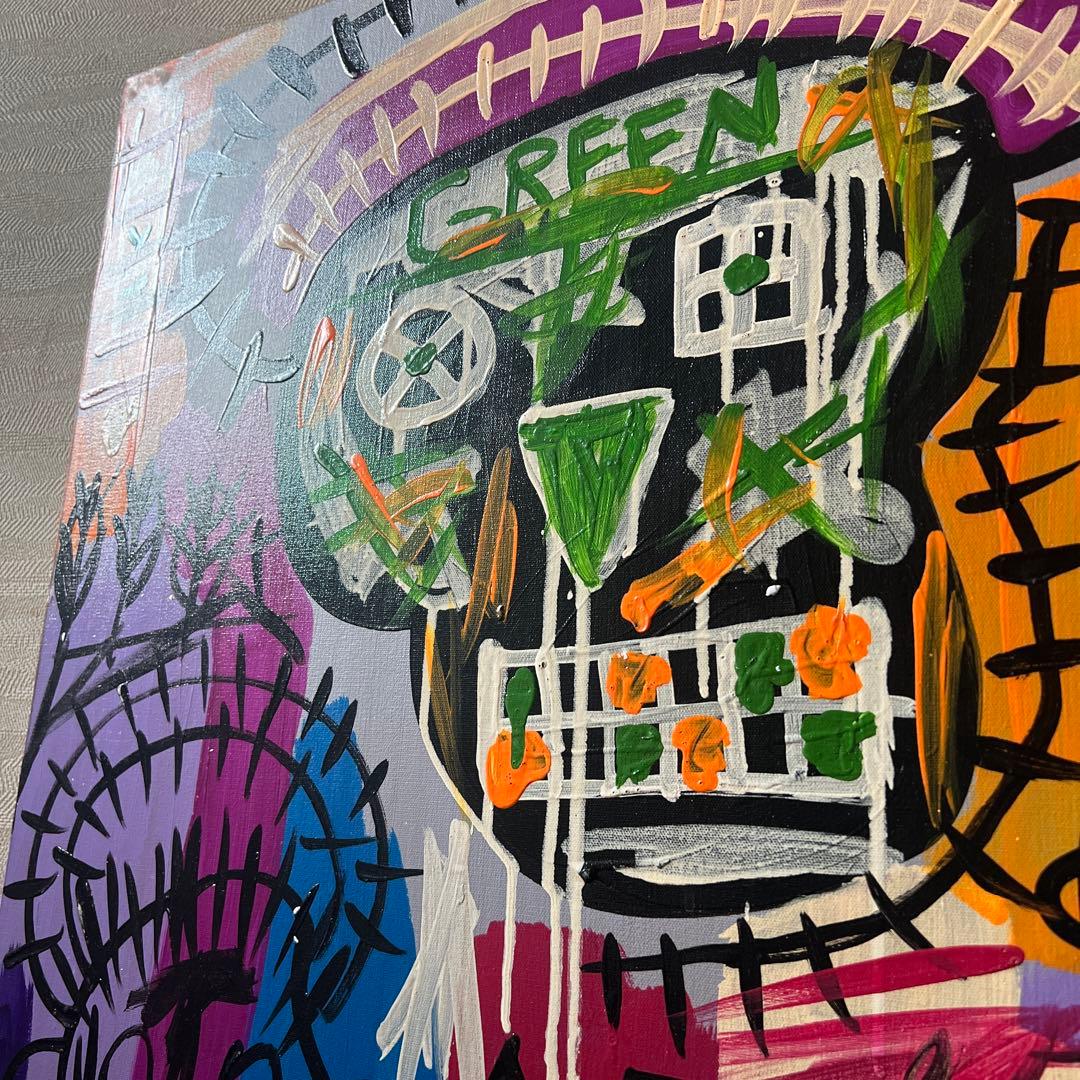 貴重　ジャン=ミシェル・バスキア 大型肉筆油彩画