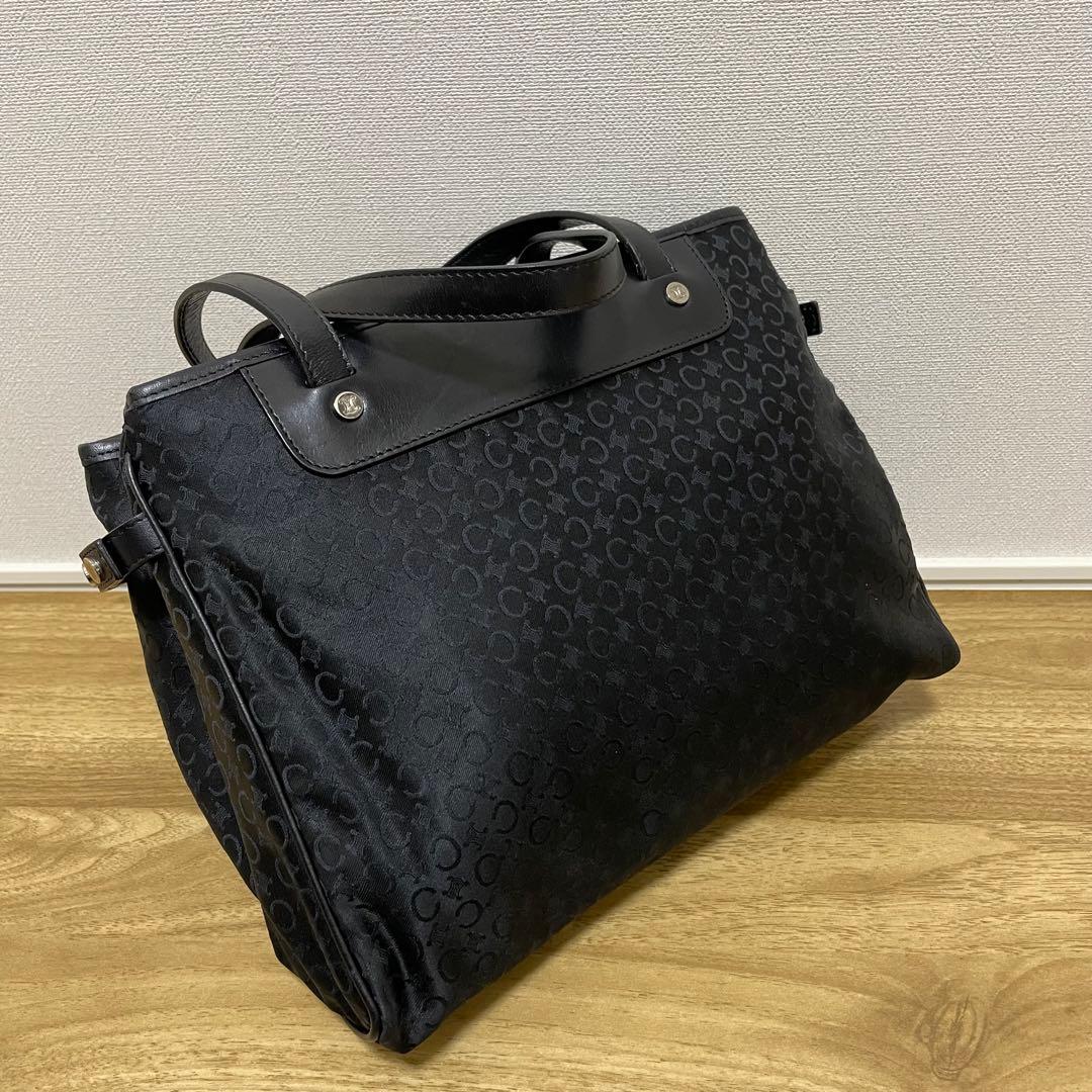 《美品》CELINE（セリーヌ）ナイロン×レザー ハンドバッグ ブラック 黒