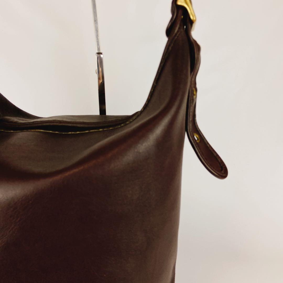 美品 オールドコーチ 9085 バケツバッグ ハーフムーン ショルダー