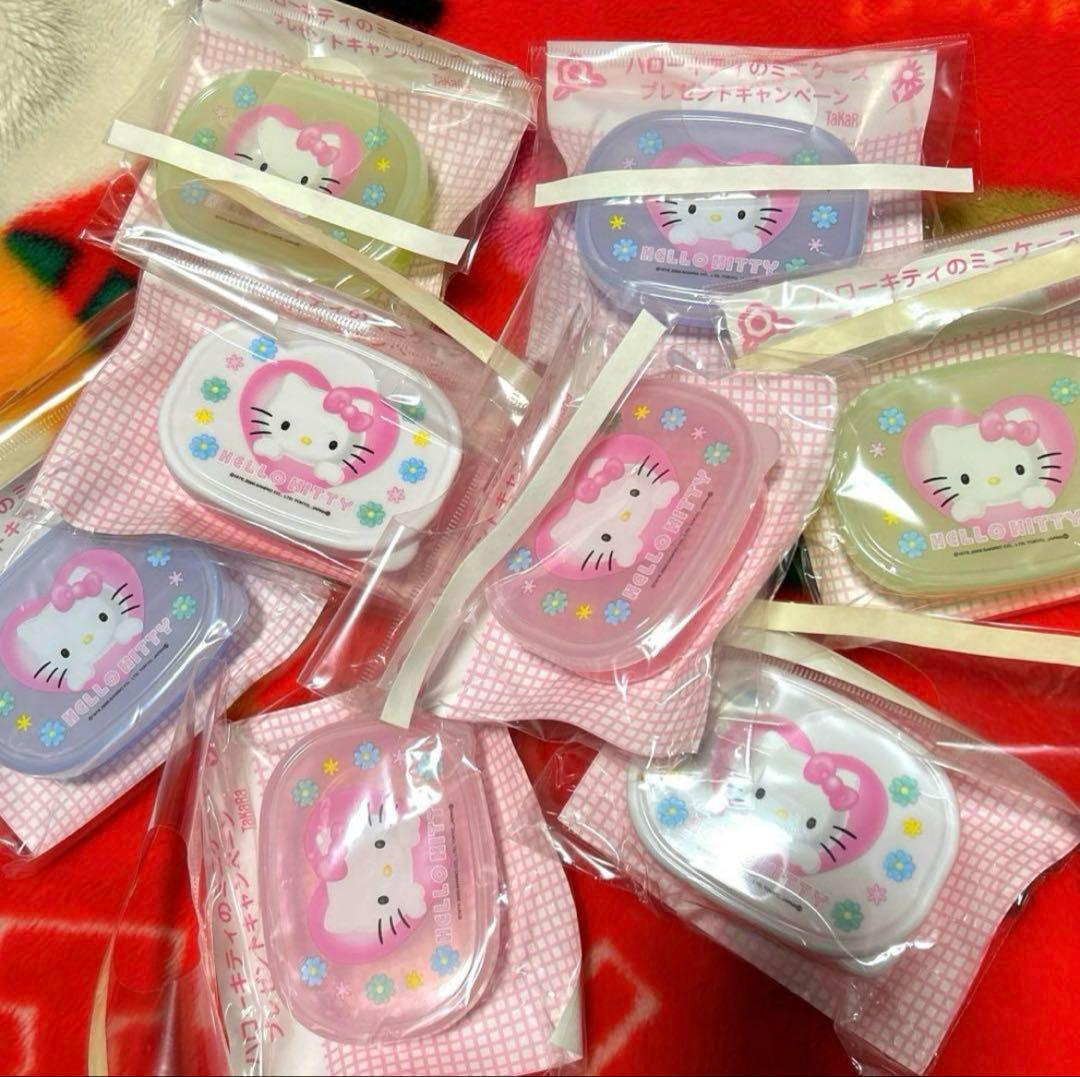 ハローキティ ミニケース タッパー 小物入れ ランチボックス 容器 レトロ 新品