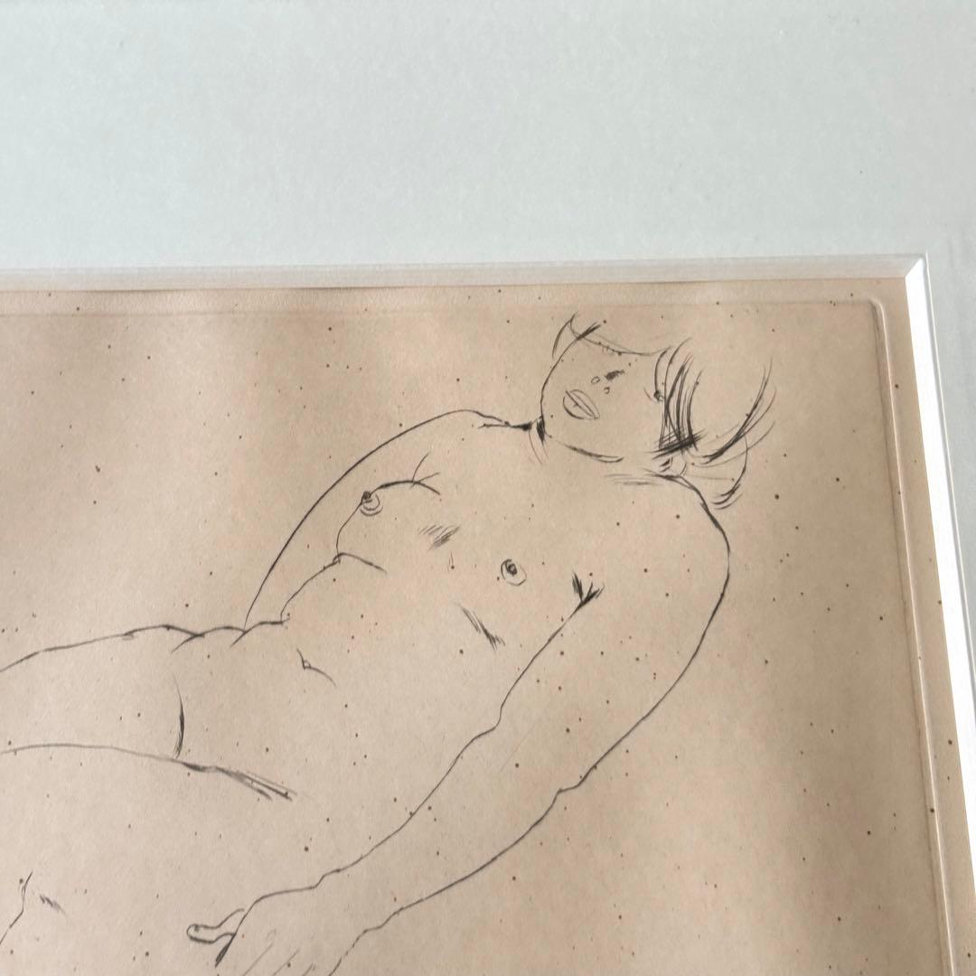 佐藤忠良「裸婦」銅版画 エッチング 額装 具象彫刻家 絵画 K