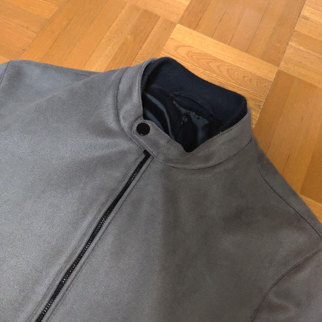 美品 AOURE ポンチスエード シングルライダース グレー Mサイズ
