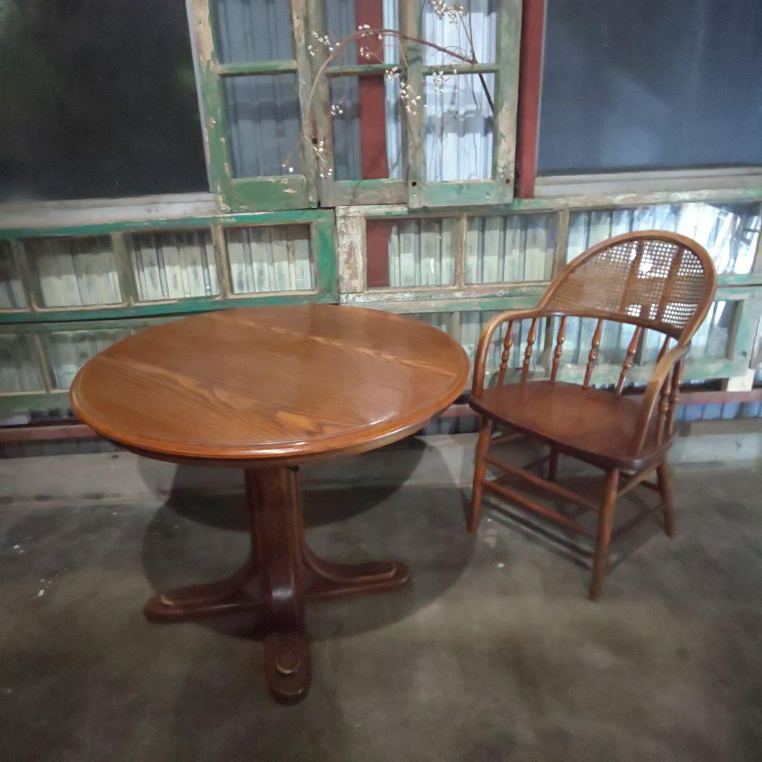 専用　シンリー ダイニングテーブル 伸長式 丸テーブル 木製 ヴィンテージ