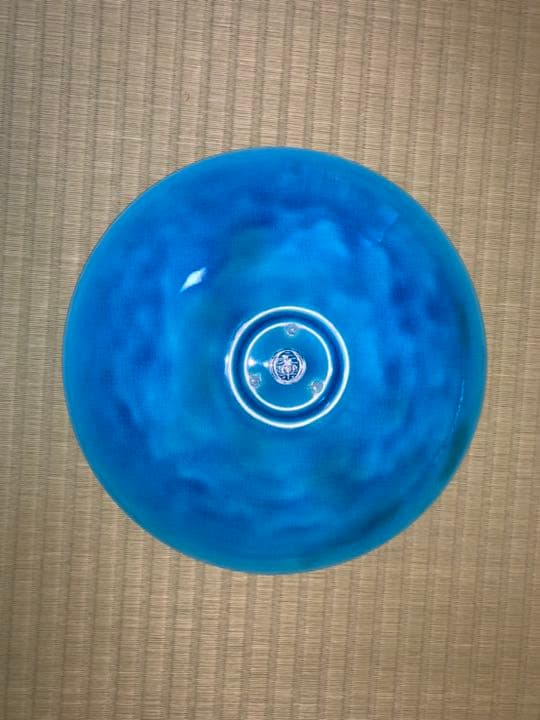 菓子器　青交趾　蘭の絵