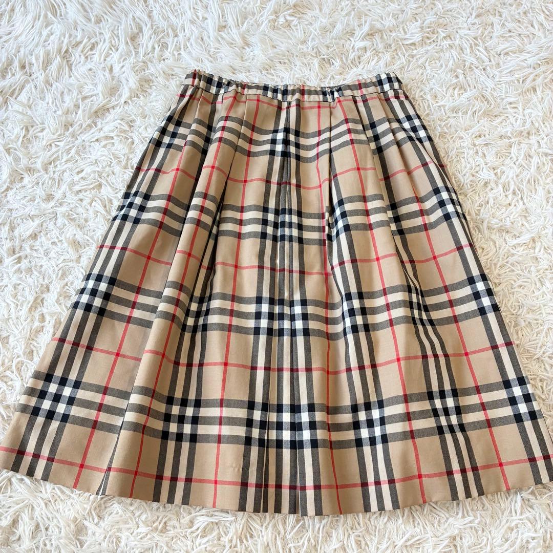 Burberrys ノバチェック柄 プリーツスカート ベージュ ウール