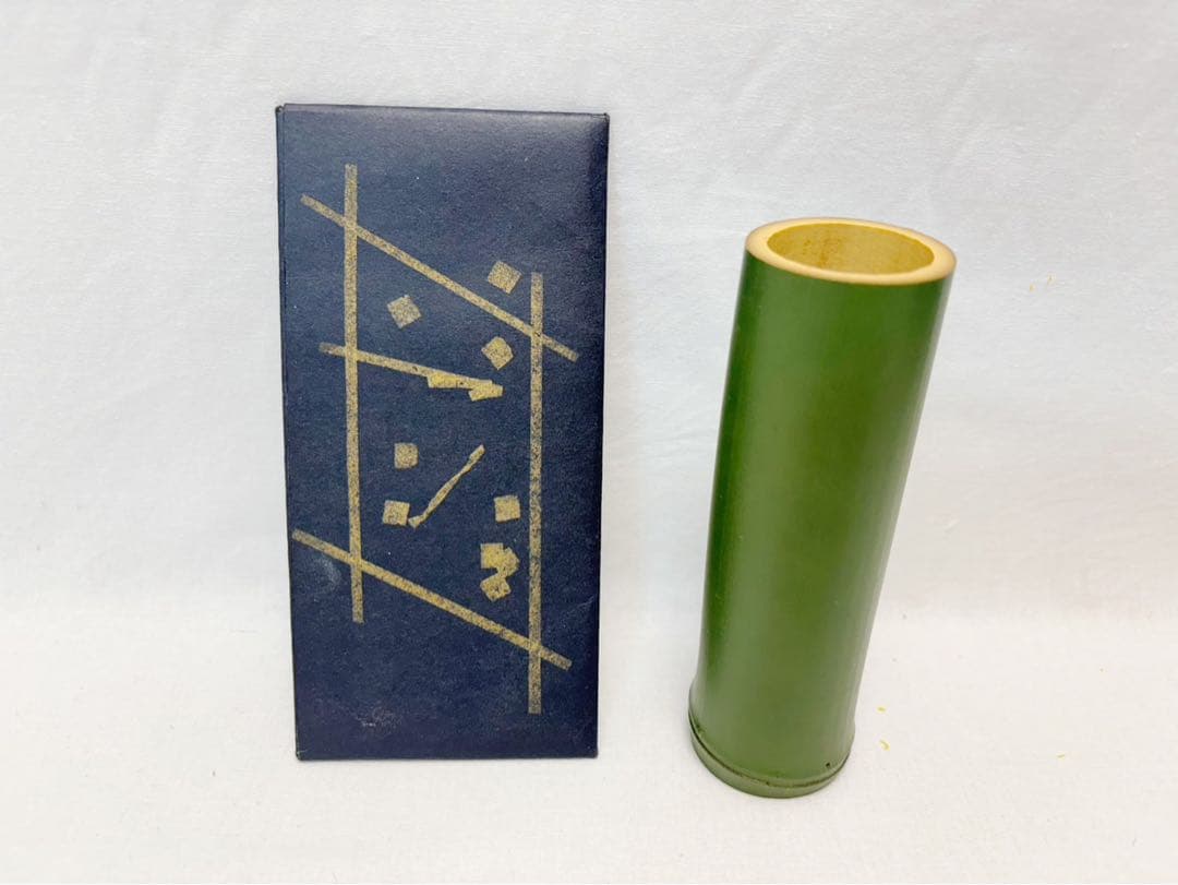 ほぼ未使用 茶道具 晓？作 黒塗 櫛形 煙草盆 如心斎好写し 粒足火入灰吹 共箱