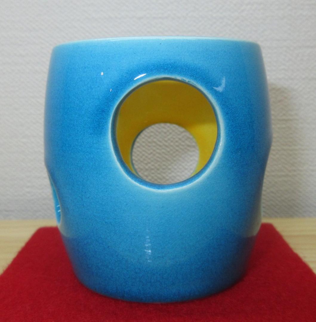 送料込【逢絢亭】茶道具 蓋置 京焼 浅黄交趾 水玉透し 永楽即全  共箱入り