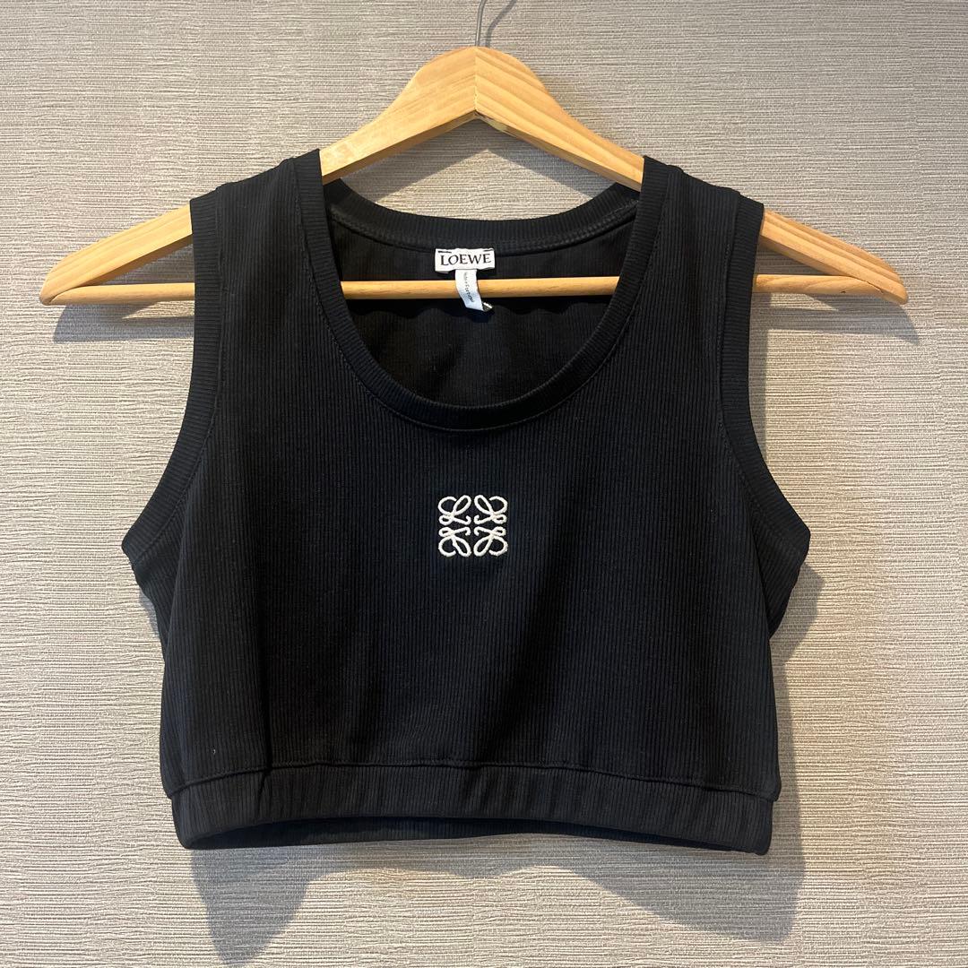 ロエベ　LOEWE タンクトップ　ハーフトップ　S ブラック