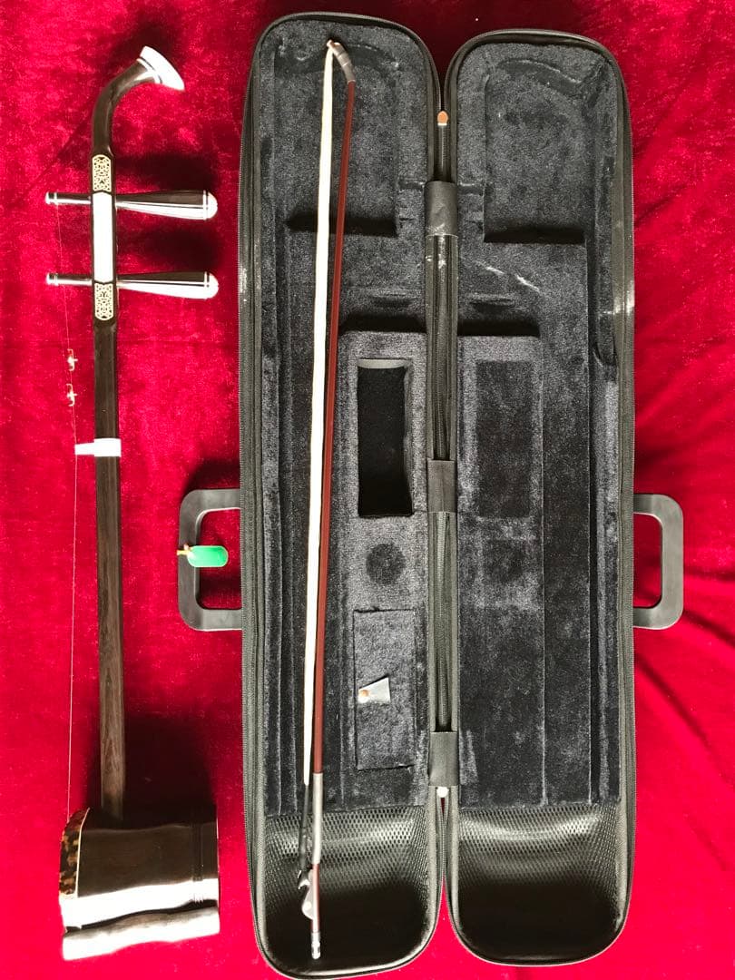 大特価・二胡★上級黒檀★古月琴坊・黄建洪製作★十年保証★二胡必需品セット