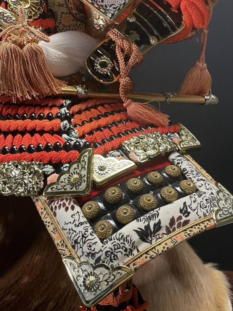 限定値下　まごころ堂　日本人形　兜　手作り　伝統工芸　猪の皮　5686