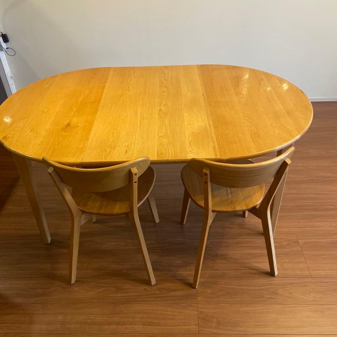 ReCENO(リセノ)伸長式ダイニングテーブル　ナチュラル　高さ72cm