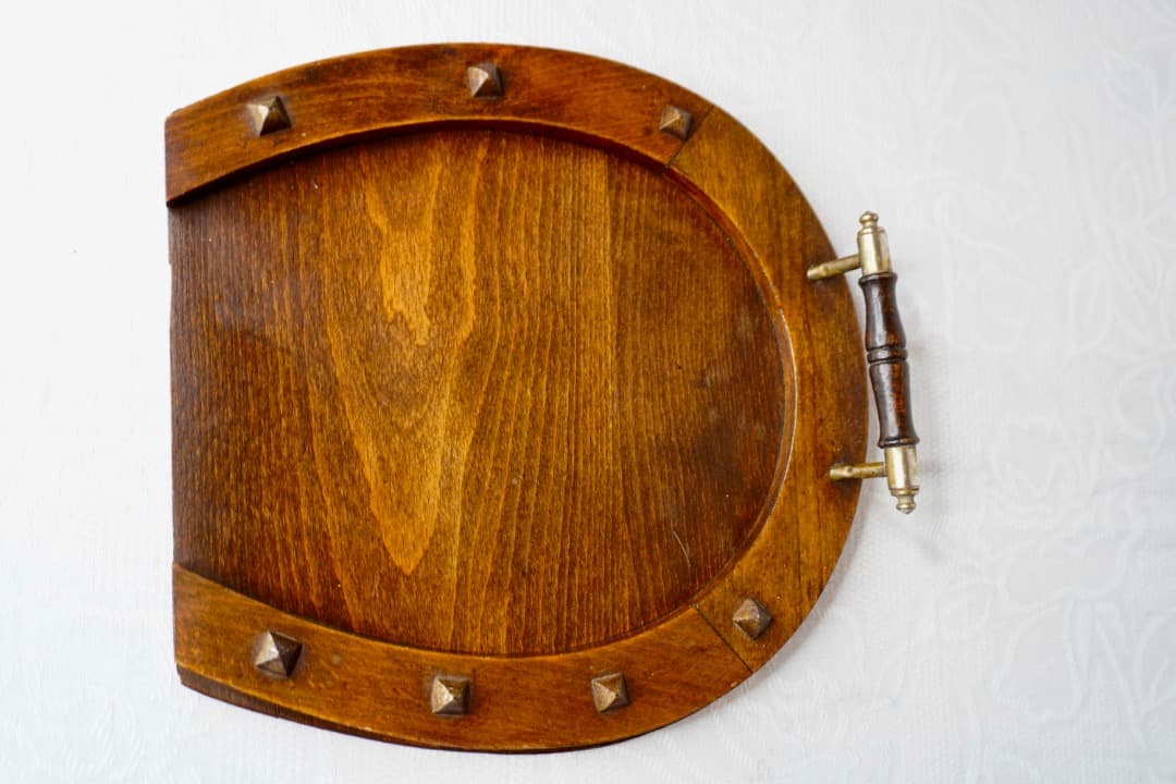 イギリス アンティーク 木製トレイ