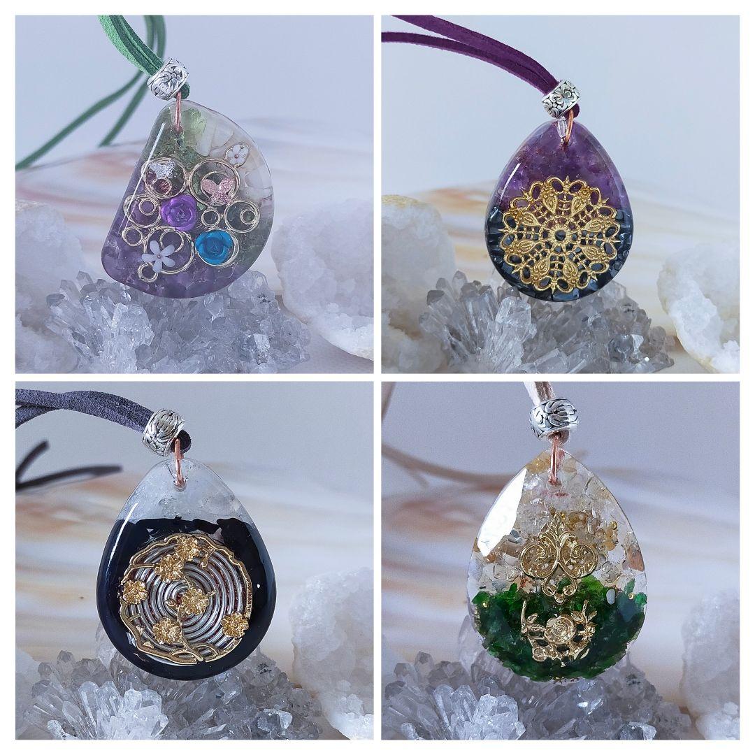 P514 オルゴナイト　天然石　パワーストーン　ネックレス　ペンダント