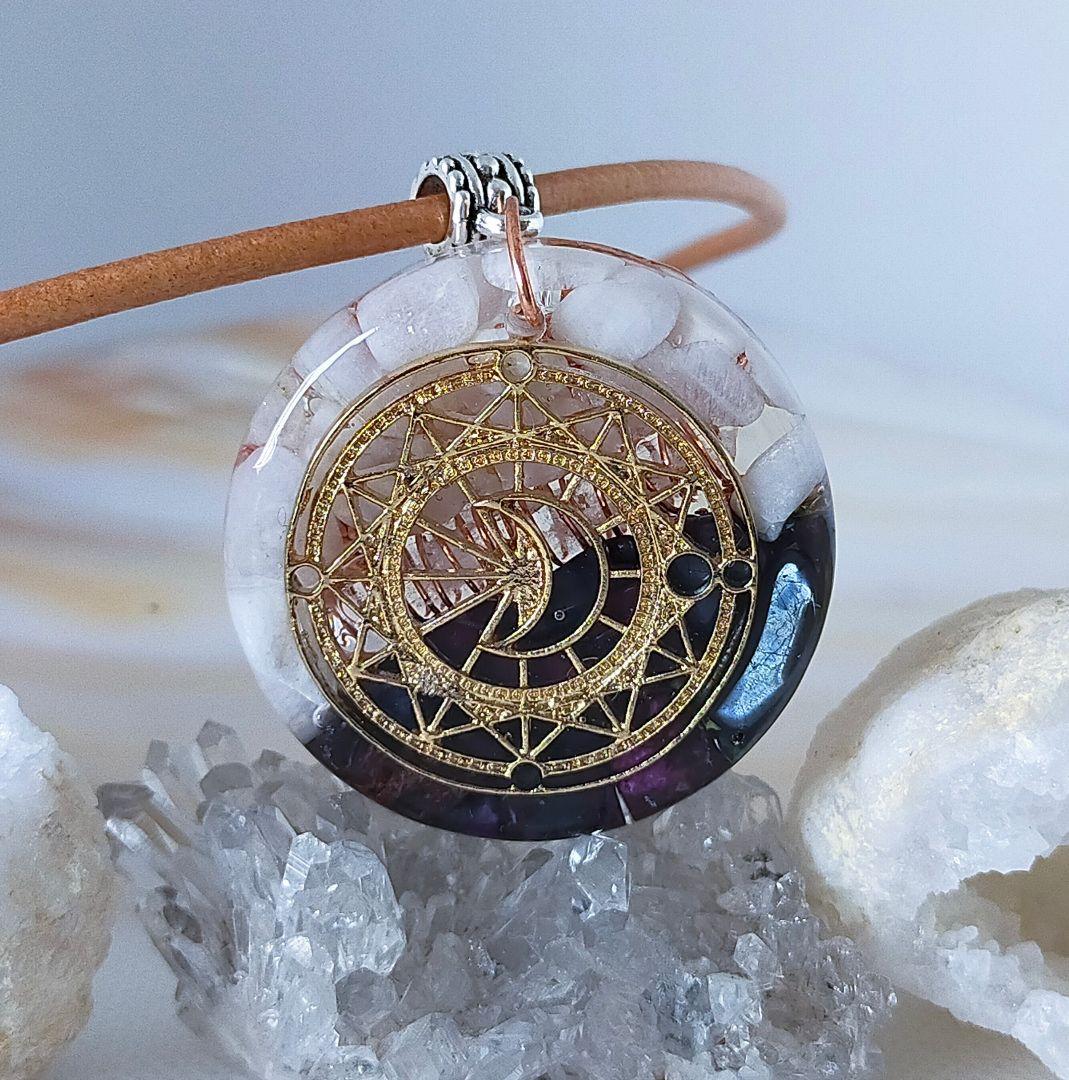 P514 オルゴナイト　天然石　パワーストーン　ネックレス　ペンダント