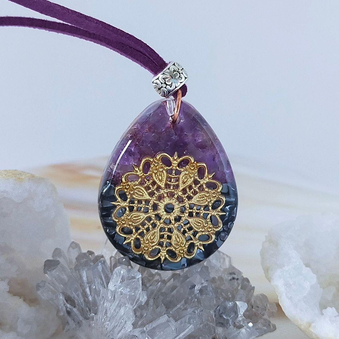 P514 オルゴナイト　天然石　パワーストーン　ネックレス　ペンダント