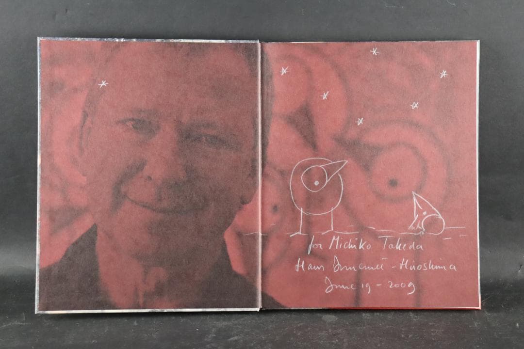 真作保証 ハンス・イヌメ 希少肉筆 板に水彩 額装 作品集・ポストカード付