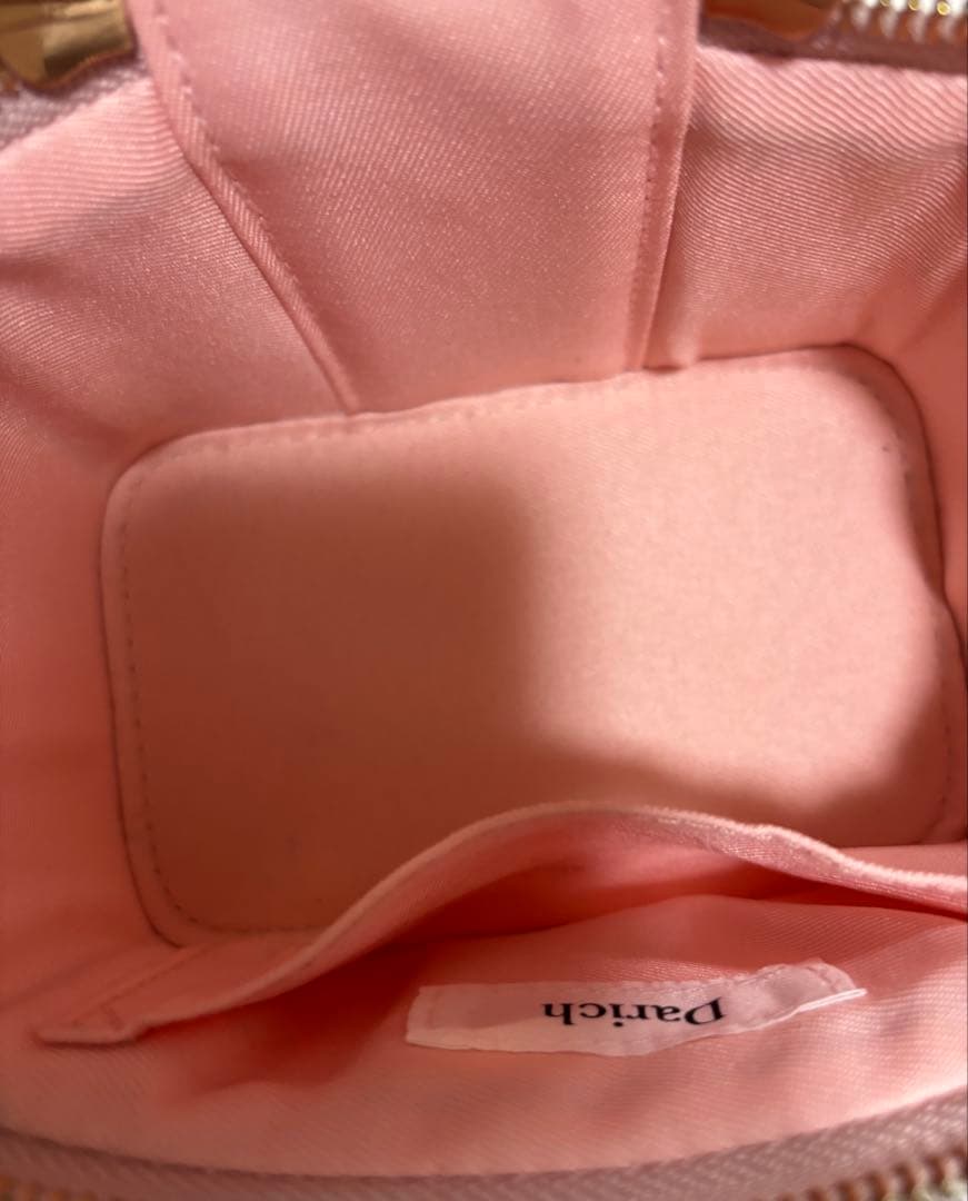 Darichゴールドパーツキルティングスクエアミニバッグ　ピンク