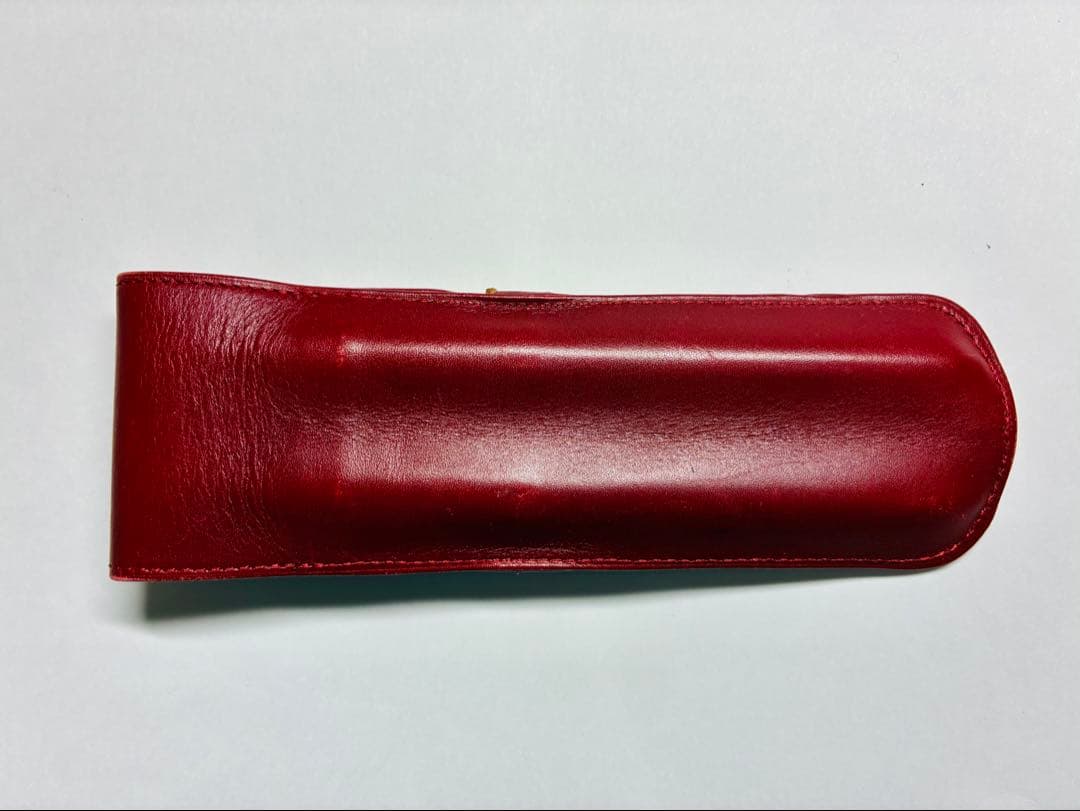 CARAN D’ACHE 赤万年筆 緑ボールペン 紅赤レザーケース