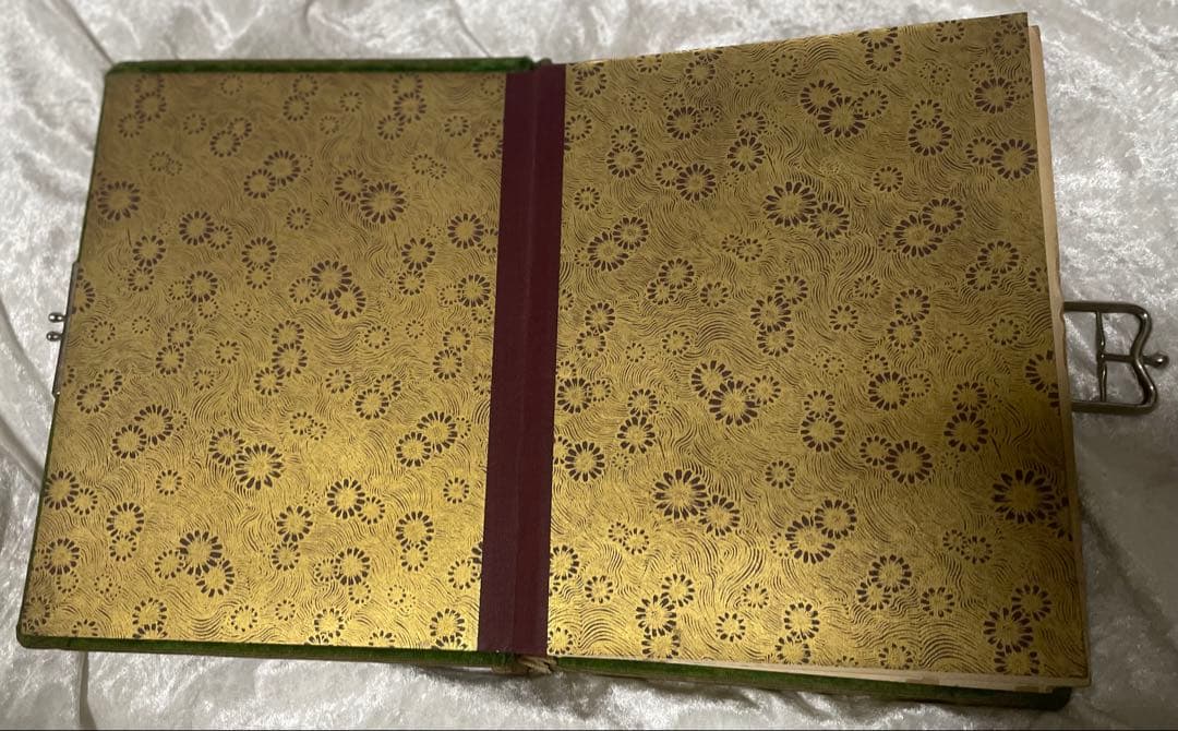 フランスアンティーク 洋書 フォトアルバム ベルベット 蚤の市 ブロカント