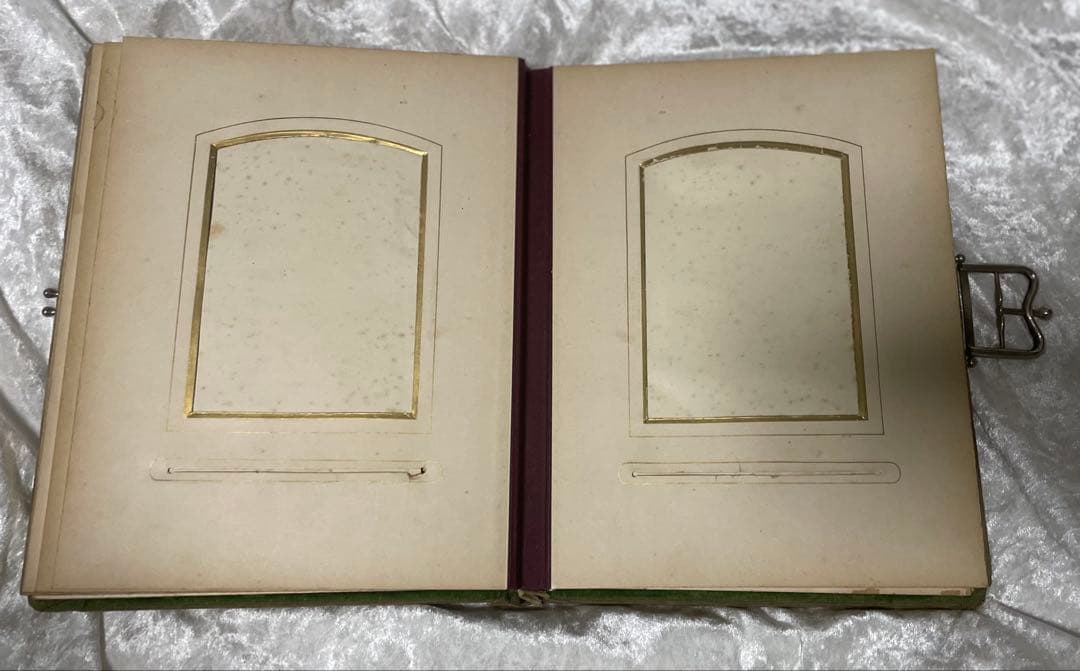 フランスアンティーク 洋書 フォトアルバム ベルベット 蚤の市 ブロカント