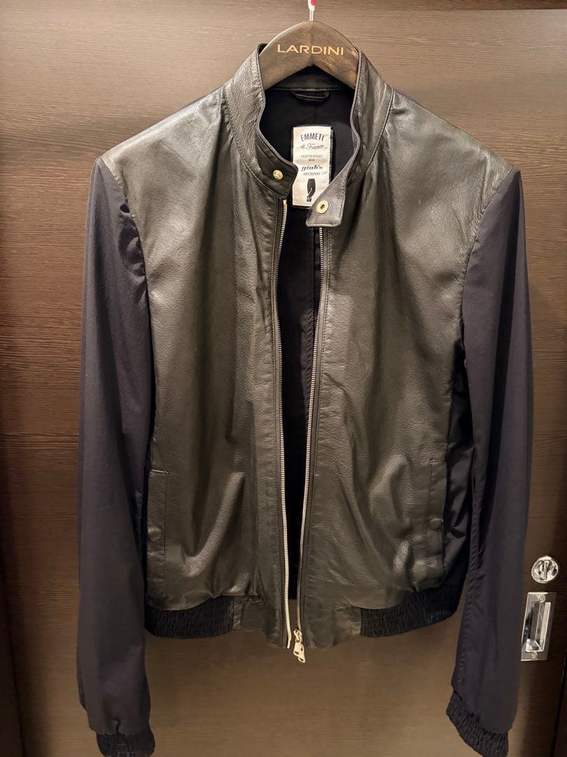 EMMETT ジャブスアルキヴィオ　シングルライダースジャケット 黒