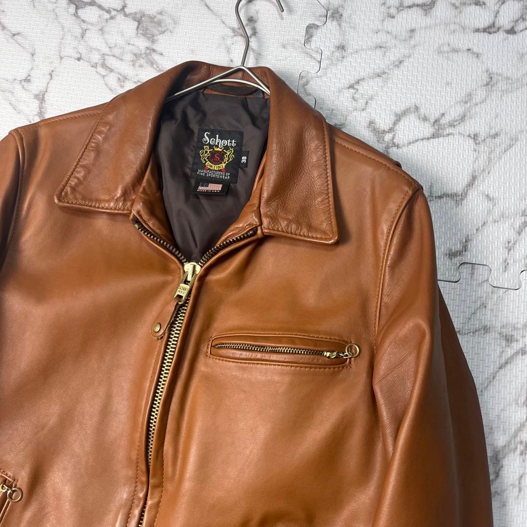 美品✨ 【米国製】schott トラッカージャケット 103US 38 茶色