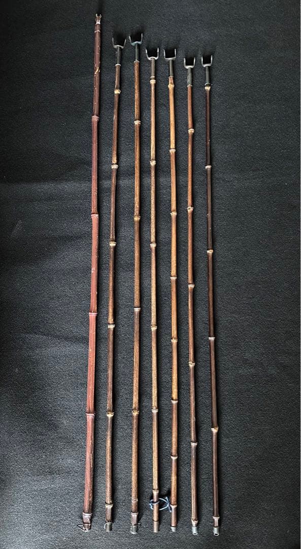 矢筈 掛け軸用 まとめ売り7点セット 古道具 竹 やはず インテリア 中古