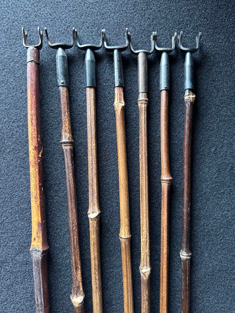 矢筈 掛け軸用 まとめ売り7点セット 古道具 竹 やはず インテリア 中古