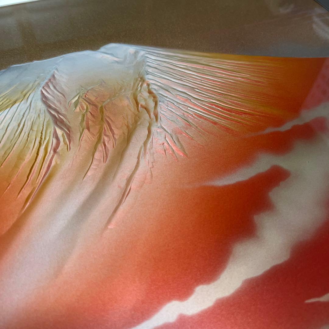 美芸彫金パネル 北晴山作 黎明赤富士 80cm 絵画 額縁 金属工芸 吉祥図