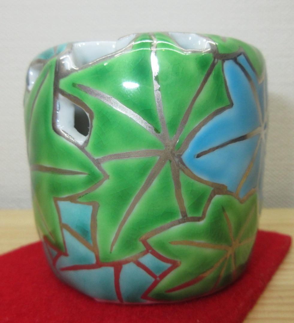 送料込【逢絢亭・新品】茶道具 蓋置 京焼 青楓蓋置 平安昭阿弥 共箱入り