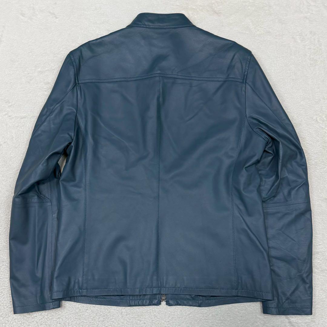 新品 2023年モデル JOSEPH ライダースジャケット ラムレザー ブルー