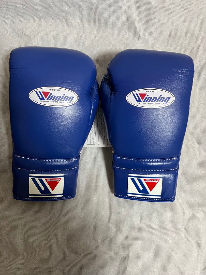 winning ボクシンググローブ 12オンス　ひも式　ブルー