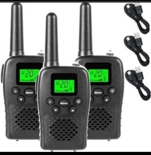 トランシーバー 3台セット ハンズフリー 充電式USBケーブル 無線機　ゴルフ