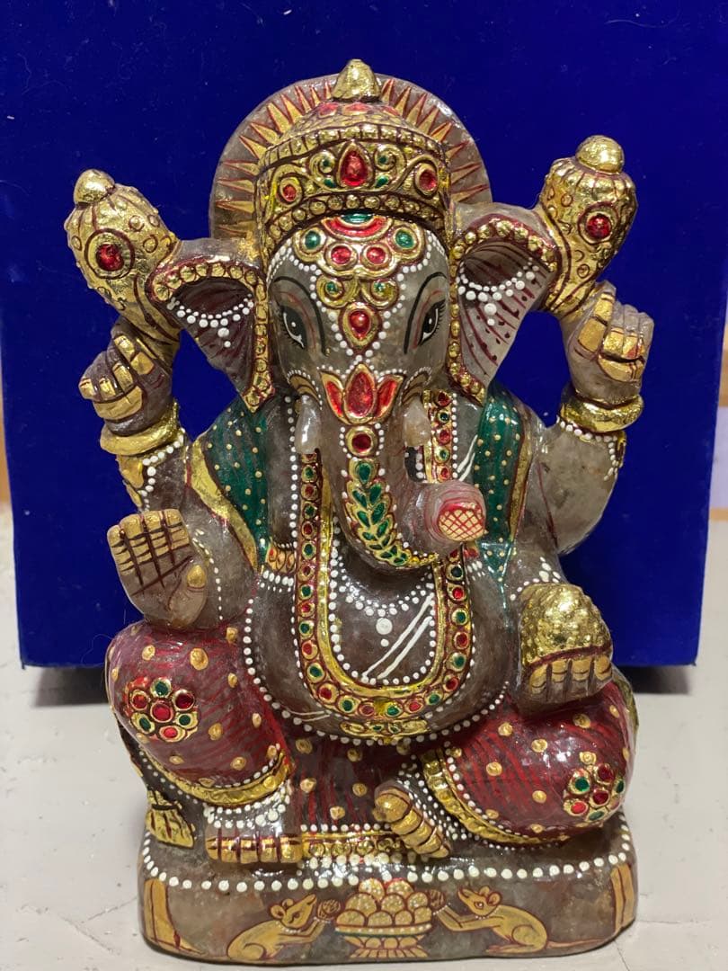 期間限定お値下げ！ ガネーシャ　特大　希少　置物　ラブラドライト