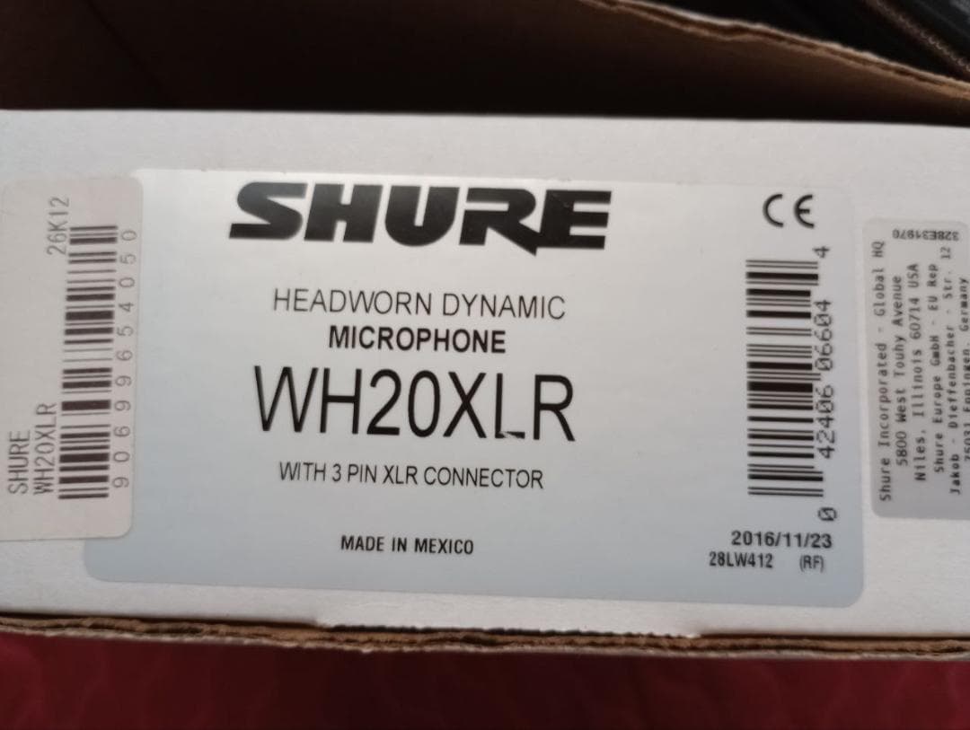 【SHUREマイク】ヘッドセットWH20XLR☆ダイナミックマイク購入時の箱発送