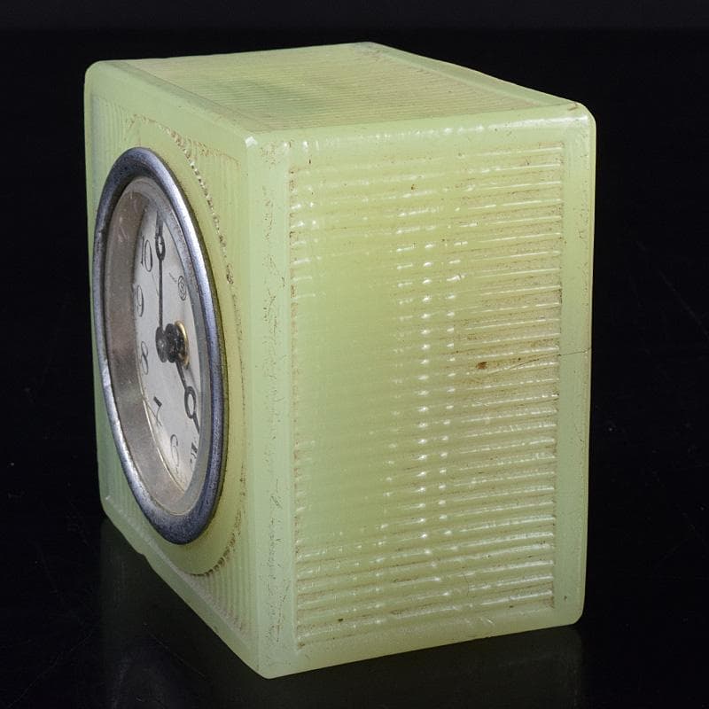 アンティーク　精工舎　ウランガラス　手巻き置時計　ジャンク品　V　R7735