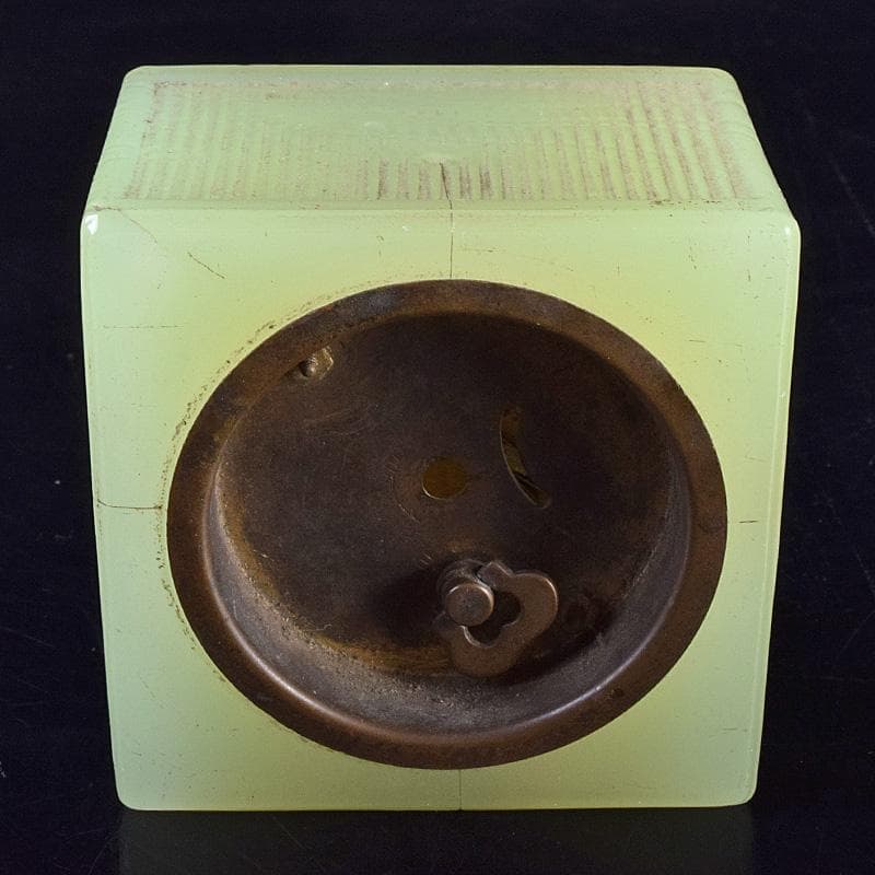 アンティーク　精工舎　ウランガラス　手巻き置時計　ジャンク品　V　R7735