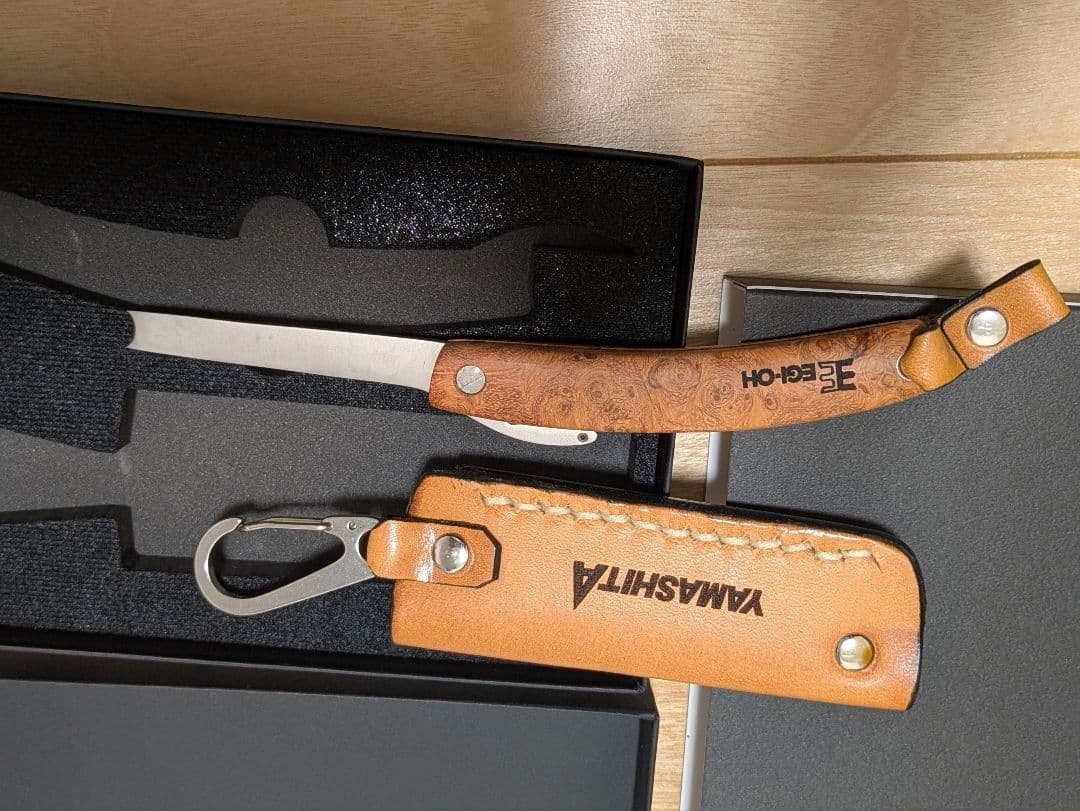 YAMASHITA EGI-OH 木製イカシメ　優牙　革ケース