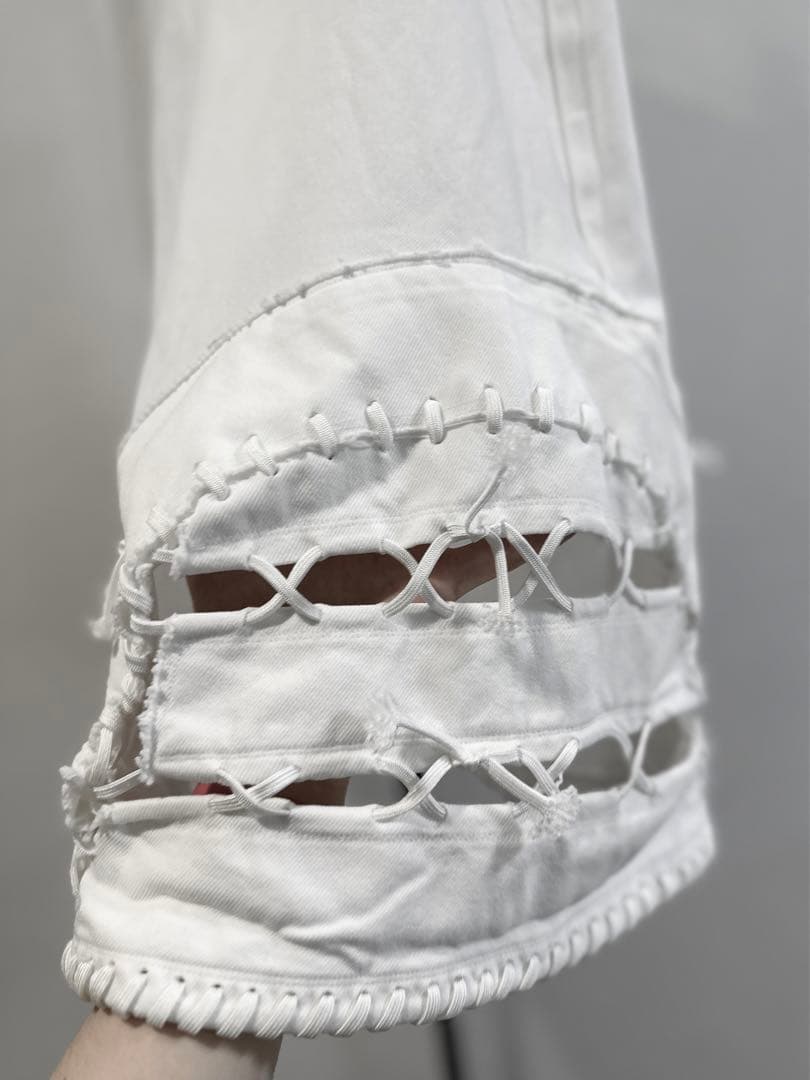 2005SS コムデギャルソン　スカート ホワイト　ポリエステル　Mサイズ