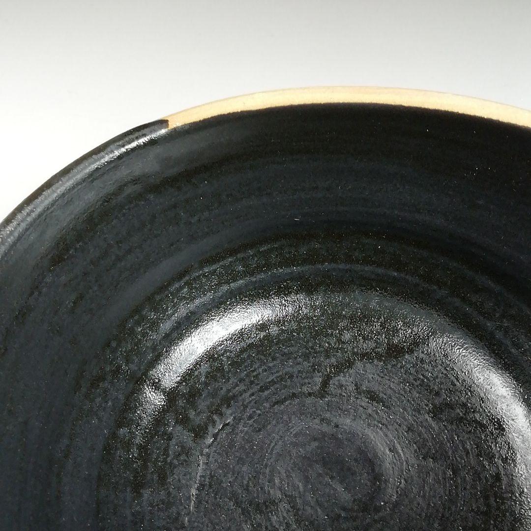 Ｓ９２９　茶碗　『黒織部茶碗』『御題　語』『寺田康雄 作』　共箱　抹茶碗　茶道具