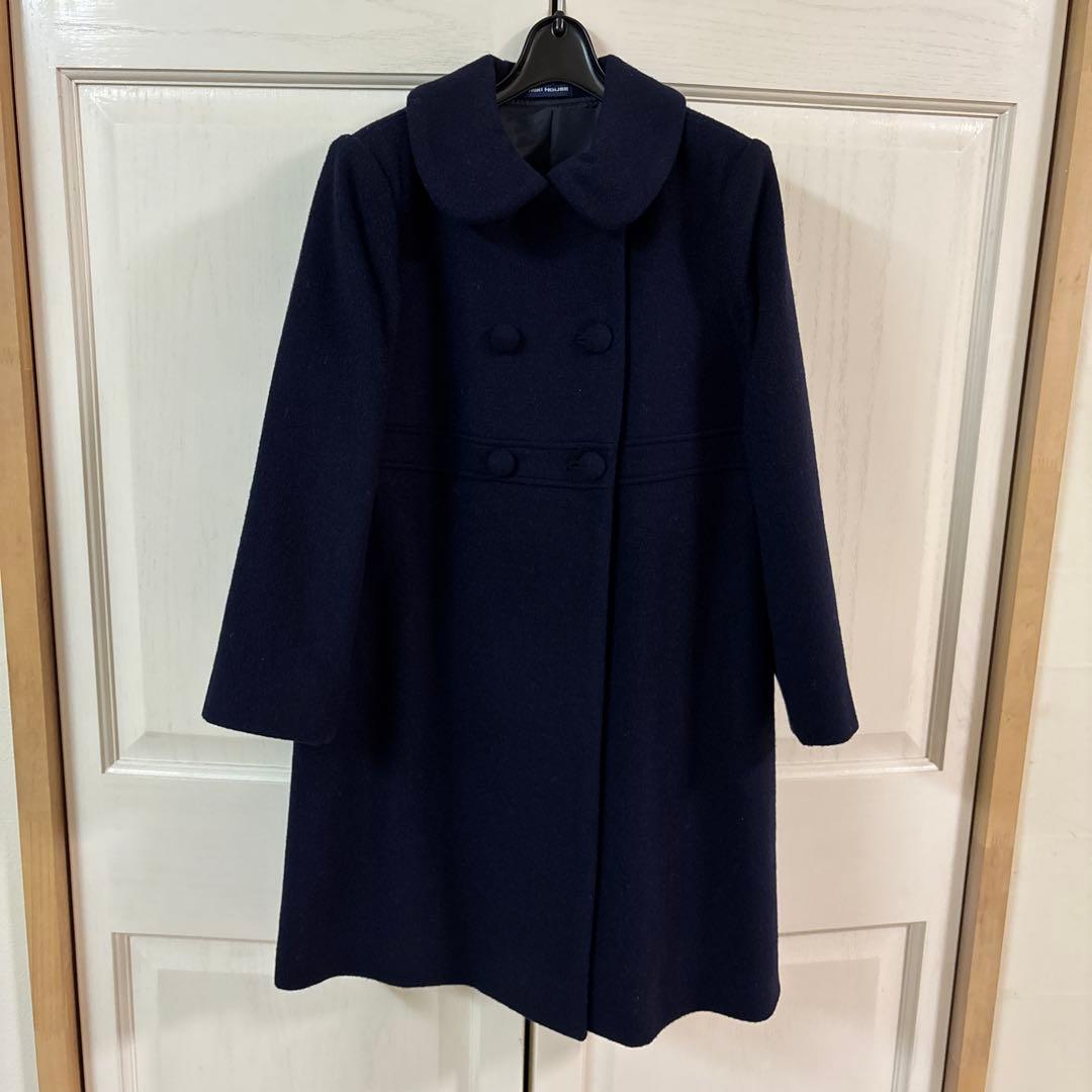 チ*プ様 ウールコート ネイビー ダブルボタン