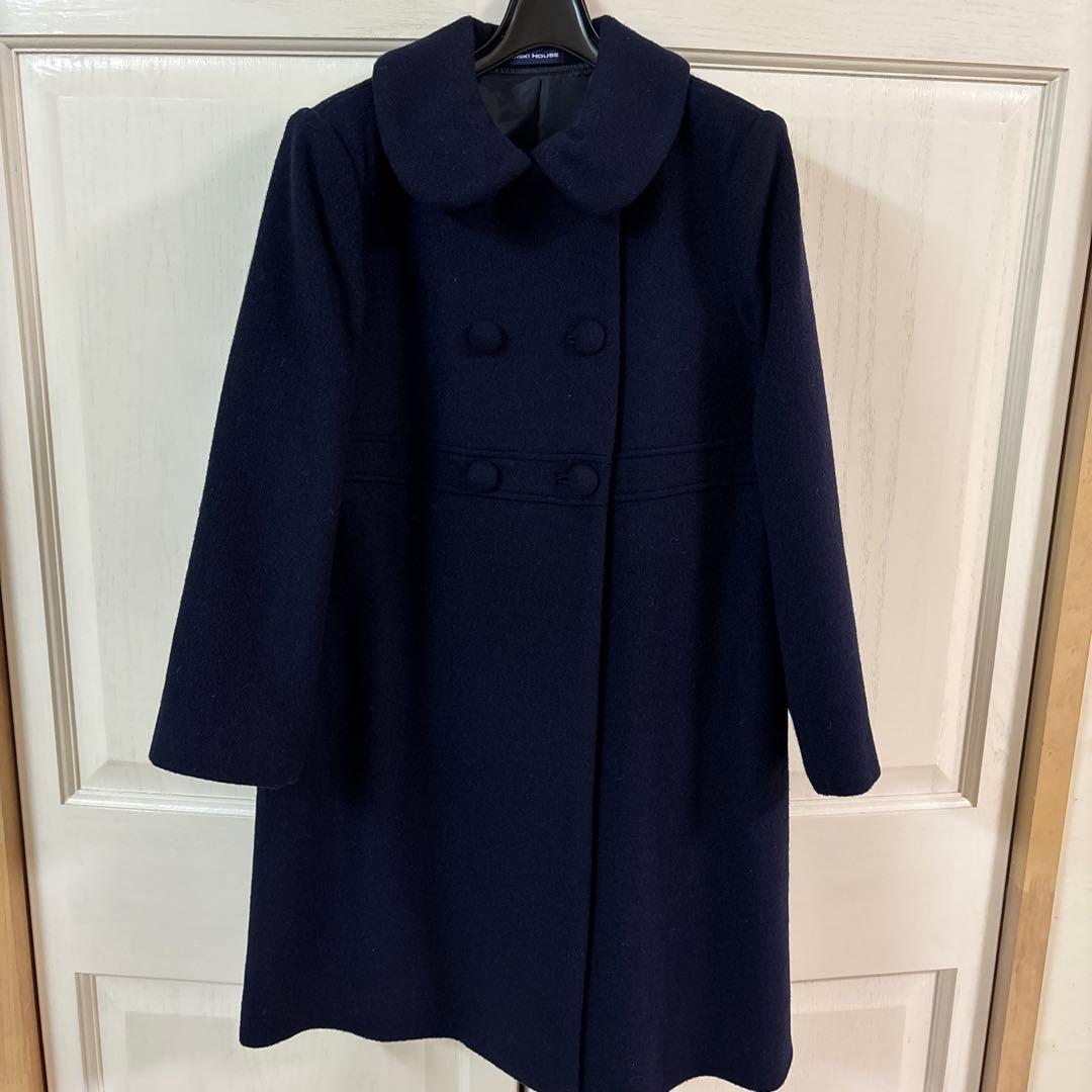 チ*プ様 ウールコート ネイビー ダブルボタン