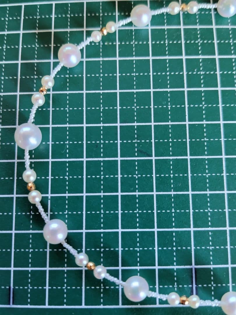 アコヤ真珠、あこや真珠ベビーパール、あこや砂芥子パールの、オメガ風ネックレス