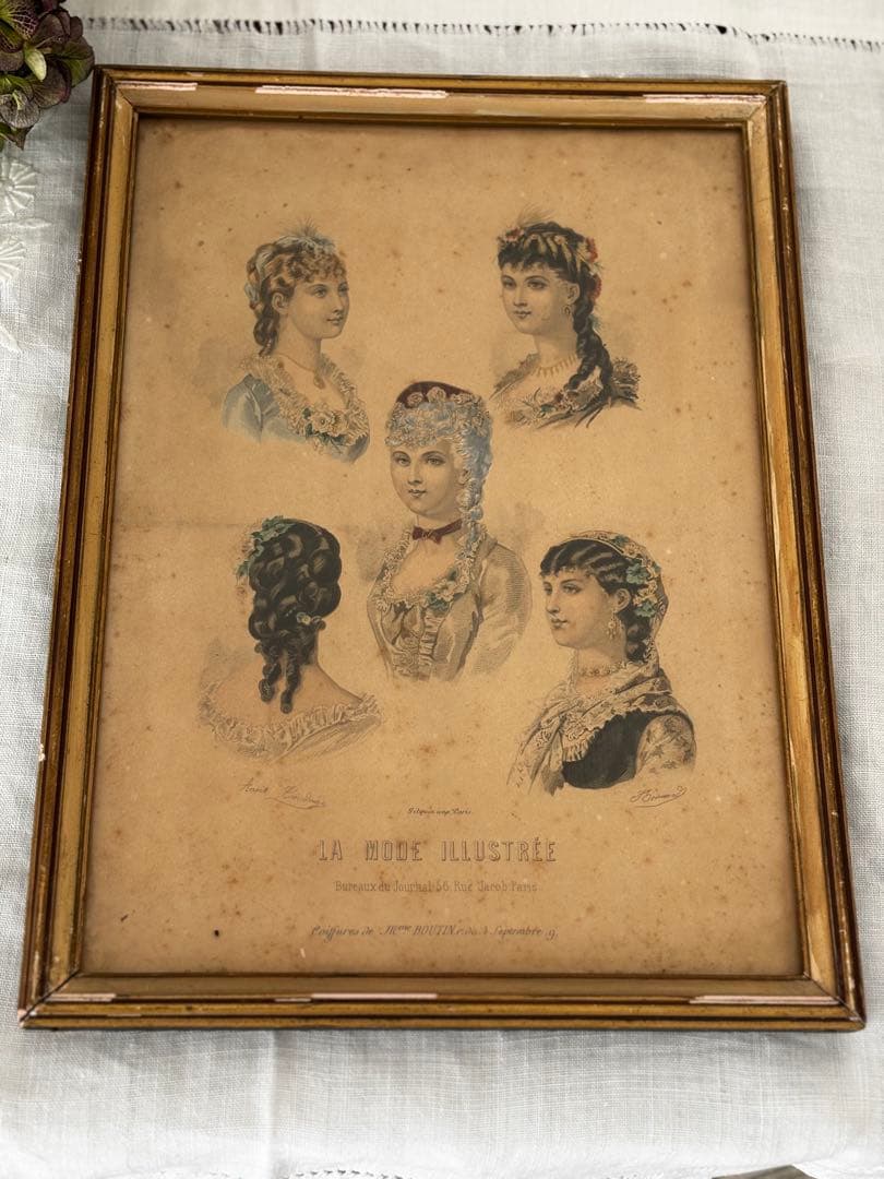 フランス　蚤の市　額　フレーム　壁掛け　ブロカント