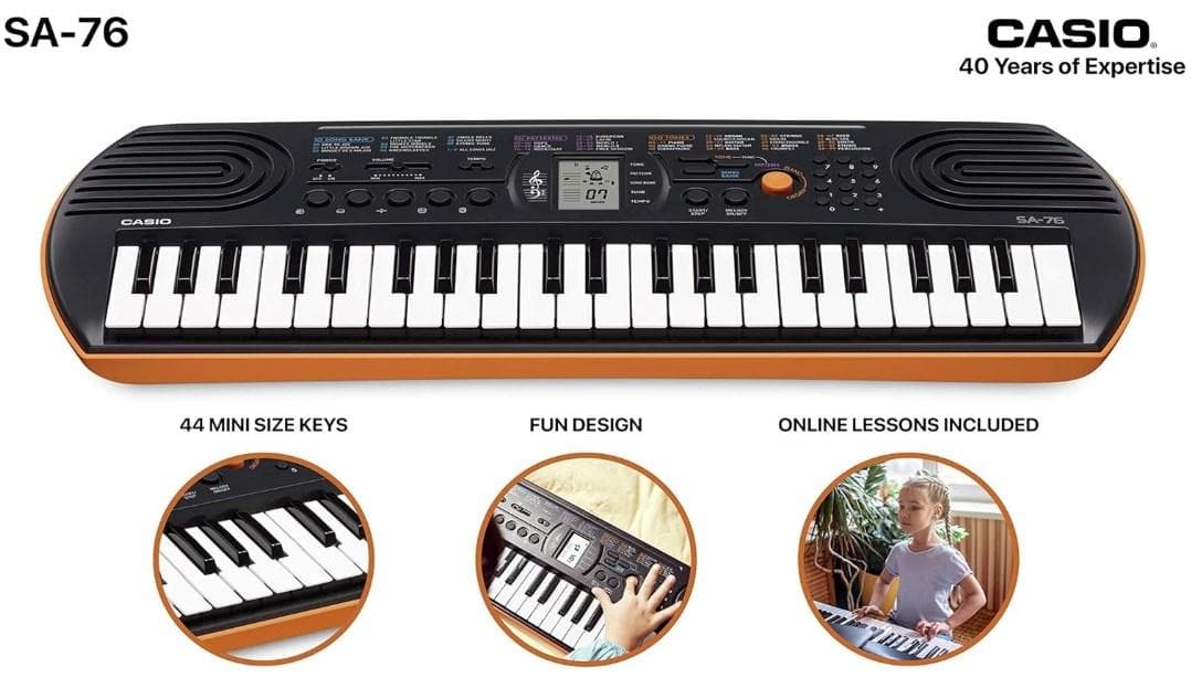 CASIO SA-76 シンセサイザ 44鍵盤 新品未使用 箱無 34AM-B