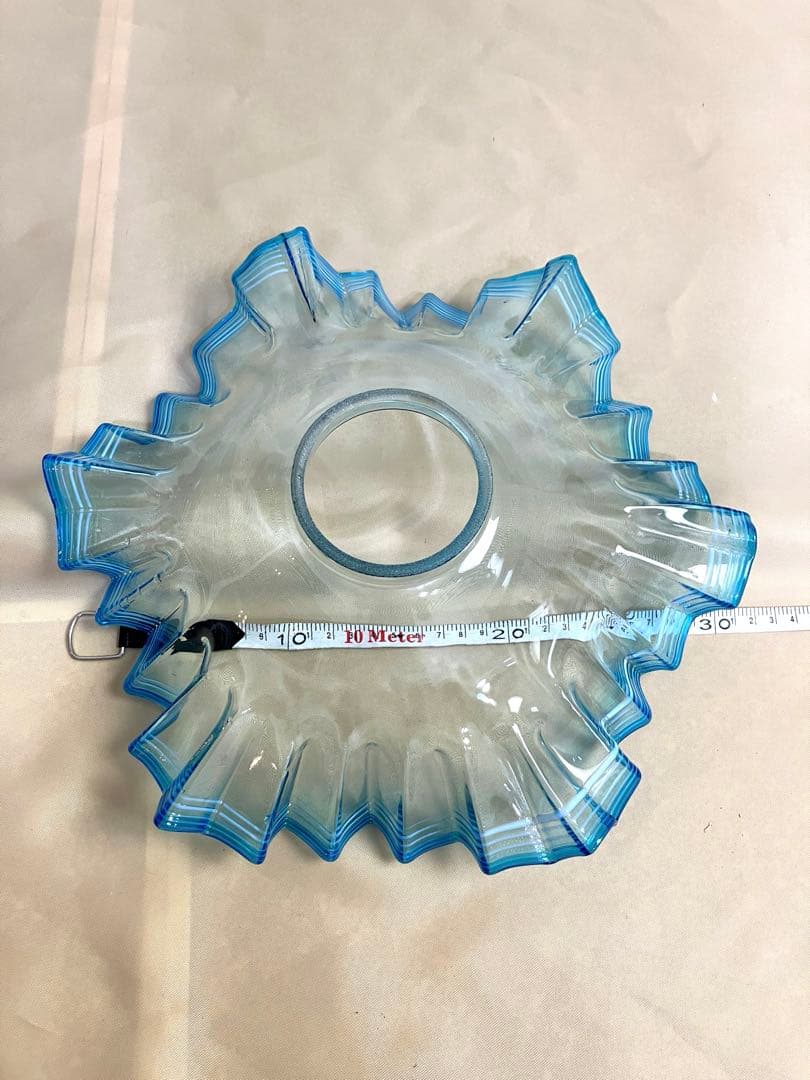 北一硝子　灯油ランプ　オイルランプ インテリア照明　フリルガラス