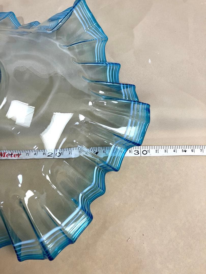 北一硝子　灯油ランプ　オイルランプ インテリア照明　フリルガラス