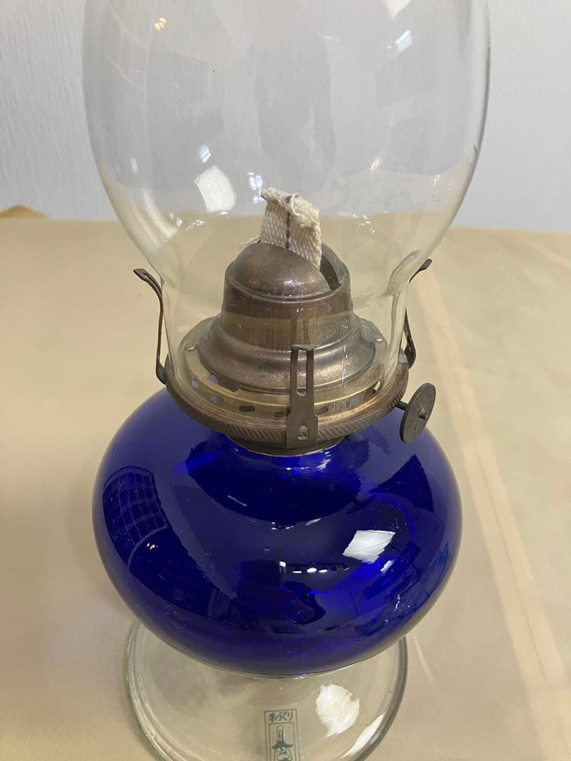 北一硝子　灯油ランプ　オイルランプ インテリア照明　フリルガラス